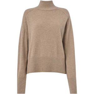 Whistles Oatmeal Cashmere Funnel Neck